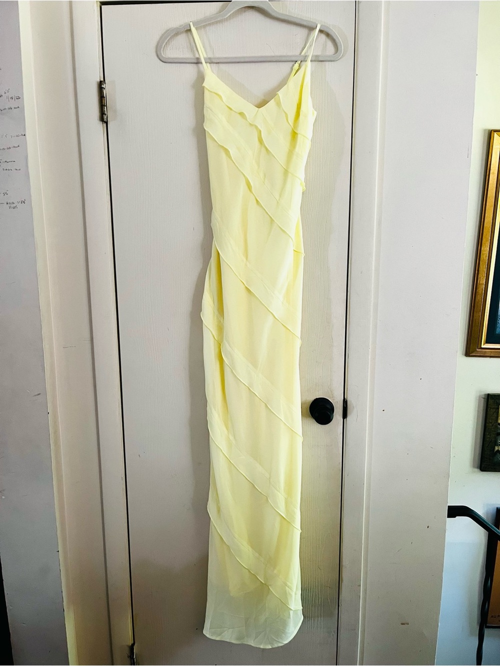 White Fox Lemon Sorbet Chiffon Fairycore Ethereal Wedding Guest Maxi 90s Dress